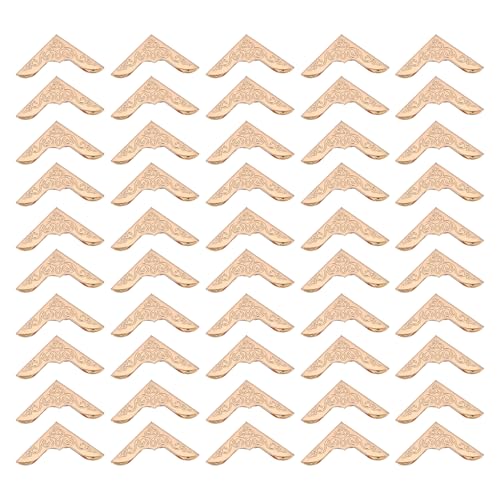 PATIKIL 23mm Metal Book Corners,50pcs Photo Corners Book Corners Protector Retro Metal Decorative for Crafting Scrapbook Photo Album Book Binding,Rose Gold