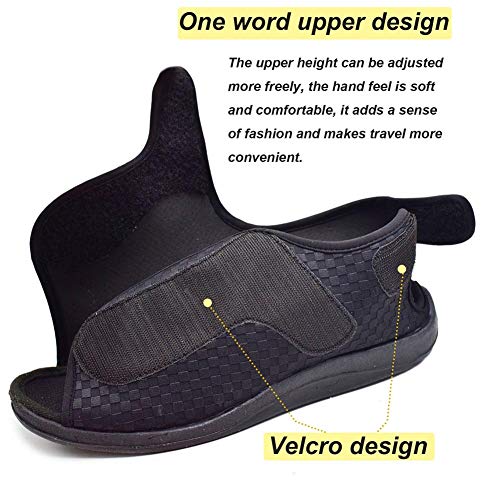 W&LESVAGO Extra Wide Open toe Diabetic Sandals for Men, Adjustable Width Edema Shoes, Comfortable Men Slippers for Elderly Swollen Feet3