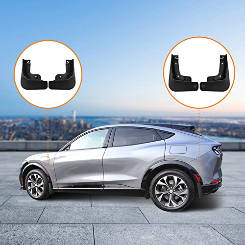 Image of Mud Flaps Compatible with Mustang Mach E Mud Flaps 2021 2022 2023 2024 2025 Splash Guards All Weather Fender Guard Mudguards Sediment Protection No Need to Drill Holes
