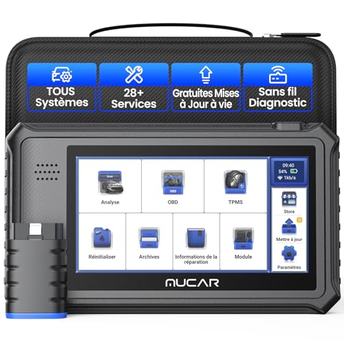 mucar - mucar VO6 Valise Diagnostic Auto, Outil D'analyse Complet des Systèmes sans Fil de Niveau OE avec Scanner de Voiture à 28 Réinitialisation, Codage ECU, Bidirectionnel - -5%