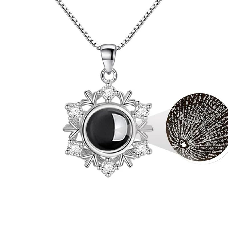 Collier en argent sterling 925 pendentif médaillon de projection - 5