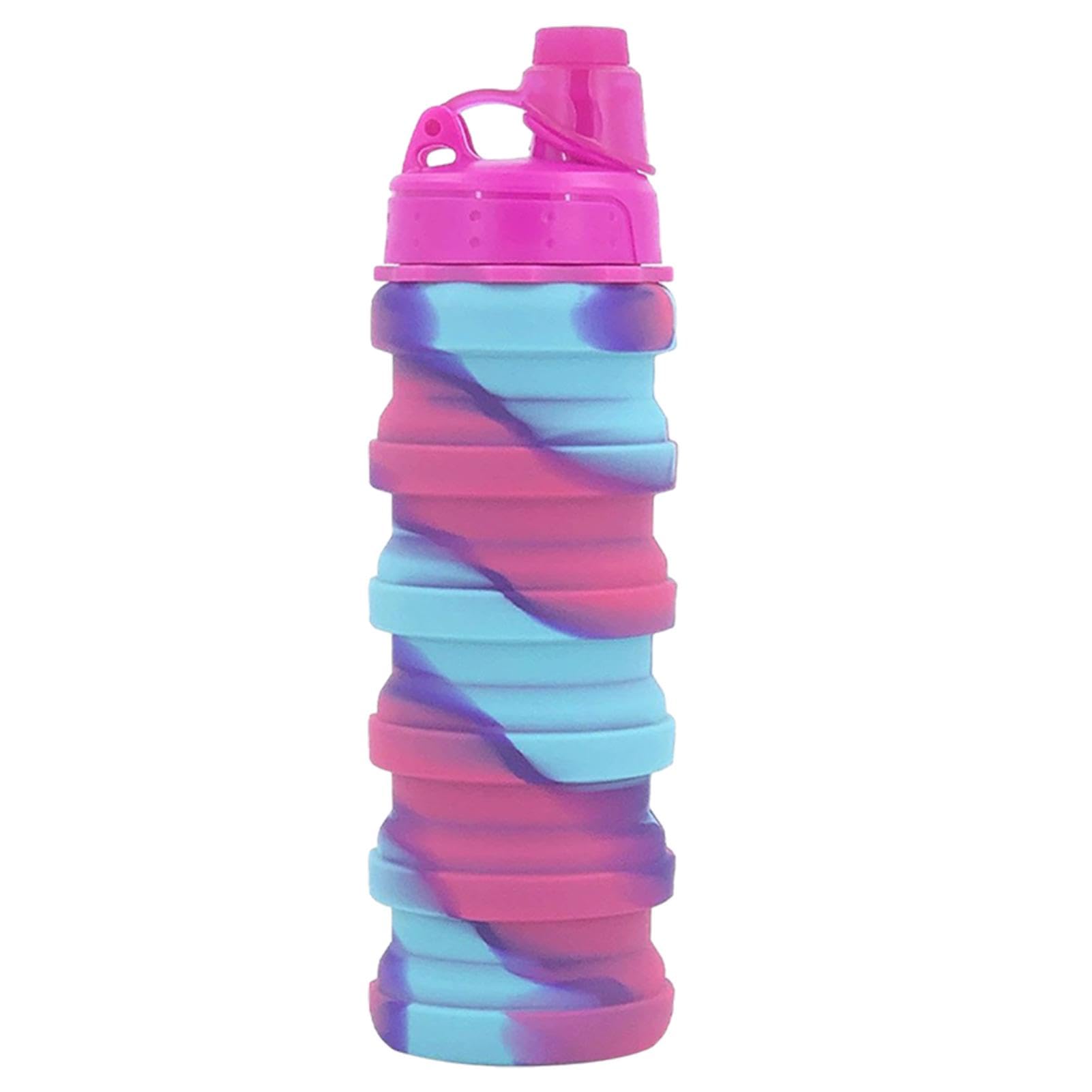 Portable Water Bottle | Leakproof Silicone Cup for Hot and Cold Drinks with Removable Buckle, Outdoor Drinking Bottle for Sports, Gym, Fitness,