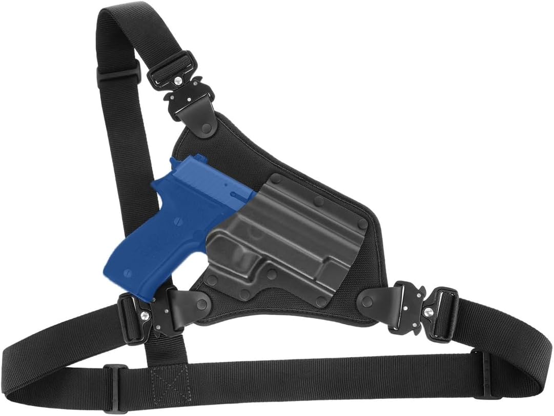 Galco High Ready Chest Holster - Chest-Style Crossdraw Carry, Hybrid Kydex/Nylon Construction, Fits Chests to 58", Black, Right Hand