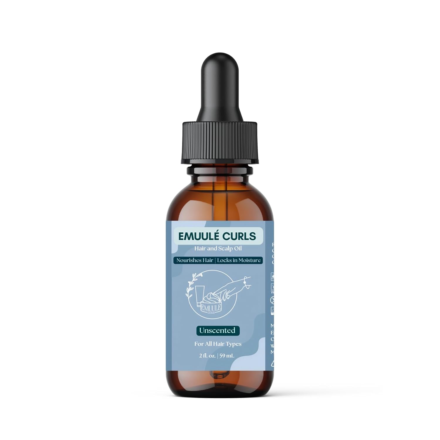 Hair and Scalp Oil, 2 oz, Deep Moisturizer with Avocado and Pumpkin Seed Oil. 100% Natural Ingredients, Sustainable Glass Bottle (2 Ounce, Unscented)