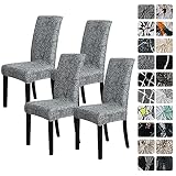 FORCHEER Pattern Stretch Chair Covers for Dining Room Set of 4,Printed Stretchable Dining Chair Slip