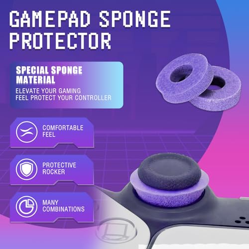 Image of 6 Pack Precision Rings Aim Assist for PS5, for PS4, Compatible with Xbox Controllers Accessories- Enhance Accuracy & Control with Soft Silicone Rings - Compatible with Fortnite & FPS Games, Purple