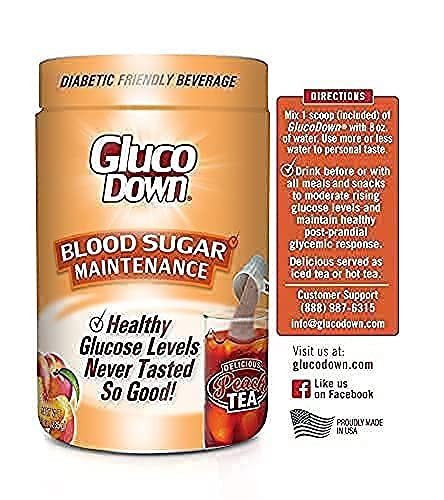 Glucodown, Maintain Healthy Blood Sugar, Variety Pack, Delicious Peach & Lemon Tea Mixes, Diabetic Friendly, 90 Total Servings, 2 Resealable Packages. #TOP7