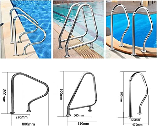 Barandal para piscina de acero inoxidable 47x80 cm miniatura 5