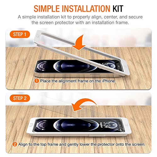 Trianium [6 In 1 Bundle Protection Compatible For Iphone 12 Pro Max Case - 3 Pack Tempered Glass Screen Protector, 2 Pack Camera Lens Protectors, 1 Liquid Silicone Cover (2020, 6.7 Inch) Midnight #TOP6