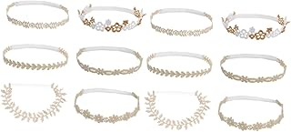 ABOOFAN 12 Peças Faixa Elástica De Cabelo Para Crianças Laços De Cabelo De Bebê Cocar De Pano Faixa De Flor Tiaras Para Crianças Tiaras De Renda Tiaras De Meninas Tiaras De Bebê