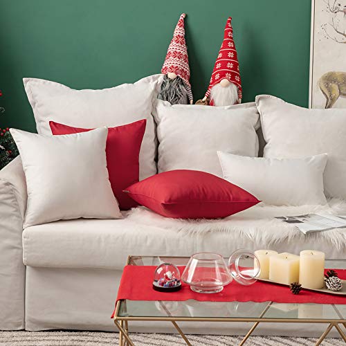 Miulee Pack Of 2 Decorative Outdoor Waterproof Pillow Covers Garden Cushion Sham Throw Pillowcase Shell For Patio Tent Couch 12X20 Inch Red #TOP7