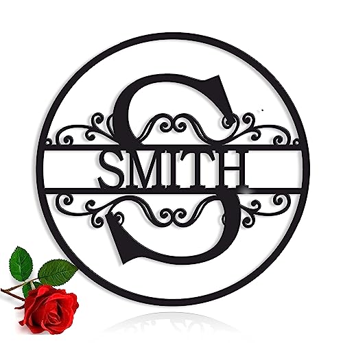 Personalized Name Sign, Custom Name Sign for Home, Last Name Sign, Initial Split Letter, Indoor or Outdoor, Anniversary Gift, Metal Monogram Letters, House Decor, Door Hanger, Wall Hanging (Design 2)