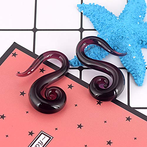 Stuppendux Seahorse Shape Ear Glass Spiral Tapers Plugs Tunnels Expander Hanger Gauges Earrings Stretching Body Piercings Jewelry Gauges 2g 6MM