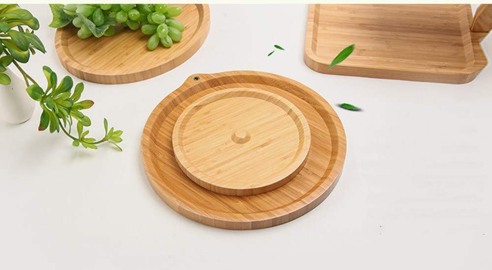 SanBouSi Alzata Per Frutta A 3 Ripiani, In Plastica, Ovale, Con Supporto In Bambù, Per Frutta, Verdura, Torte, Bianco