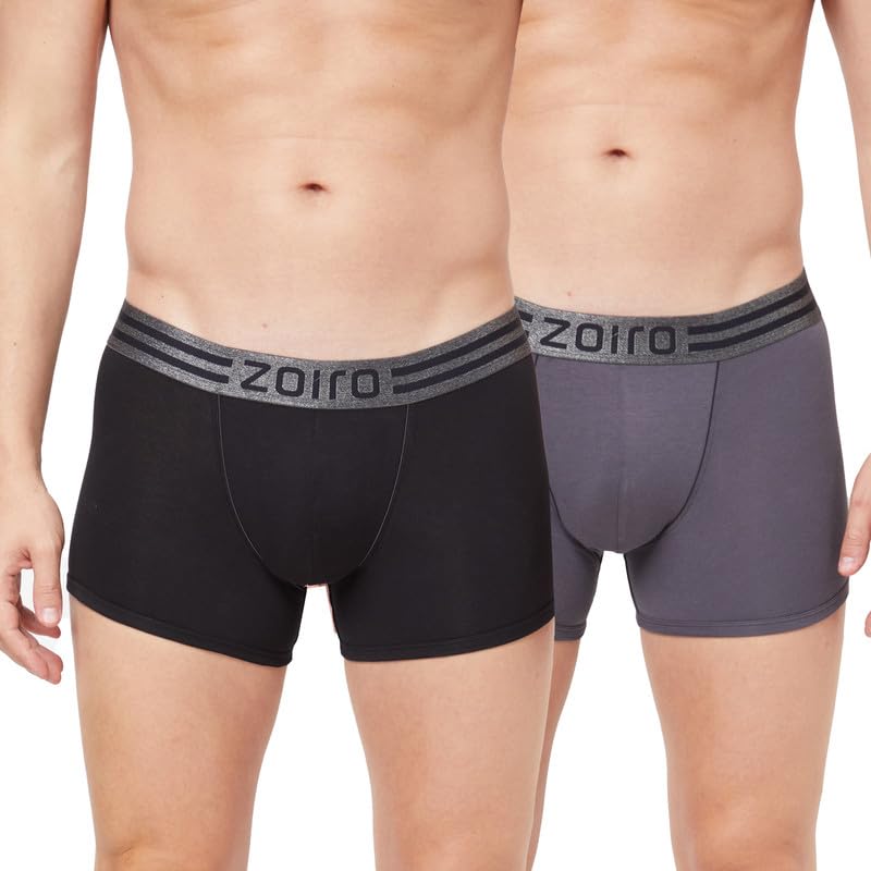 zoiro Men's Soft Cotton Blend Solid Classic Trunk Pack of 2 |Colours May Vary-picture-16