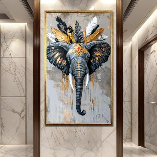 Art Mural Éléphant Boho Toile Chic pour Salon et Chambre Esprit Tribal