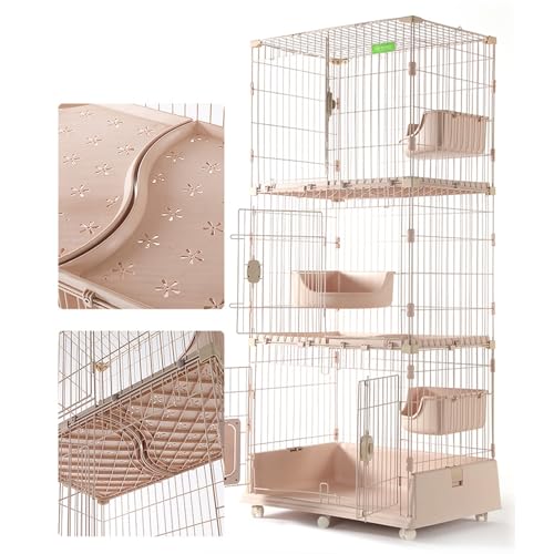 Cages pour chats modulables à 3 niveaux avec abri imperméable