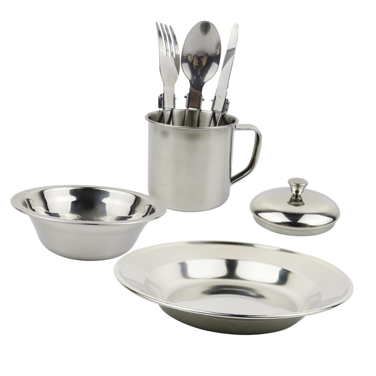 Totority Camping Cookware Stainless Steel Camping Pots 1 Set Outdoor Picnic Cookware