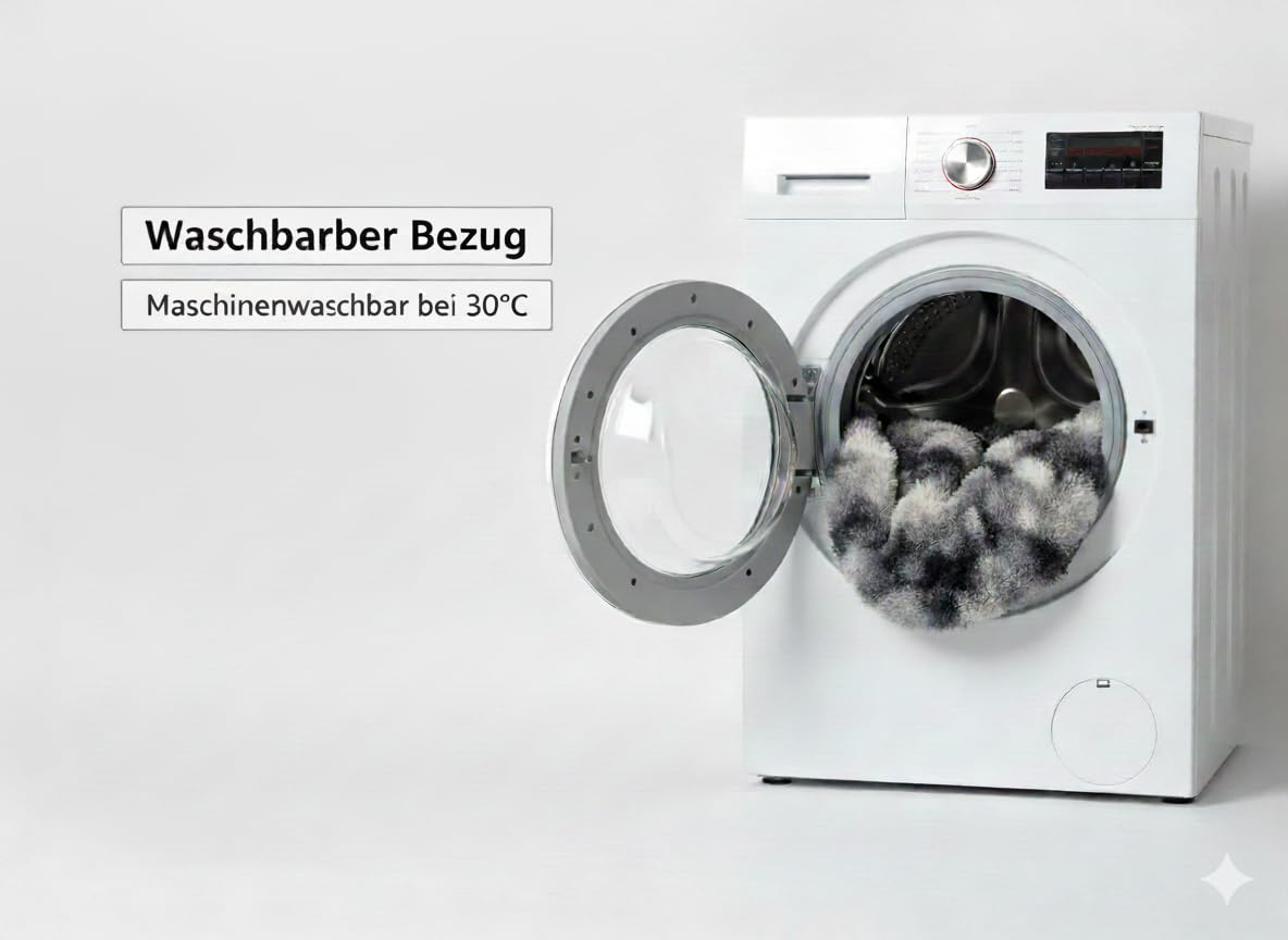 pfoten&nasen® Wolke 7 Hundebett L (85cm, Braun/Weiß) – Flauschiges Donut-Hundekörbchen für mittelgroße Hunde, rundes Hundekissen mit Wendekissen, Abnehmbarer Bezug, waschbar, rutschhemmend
