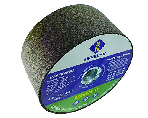 Signi 4 Inch Green Grinding Stone With 5/8-11 Thread (1 Pack,80 Grit，4X2X5/8-11) #TOP4