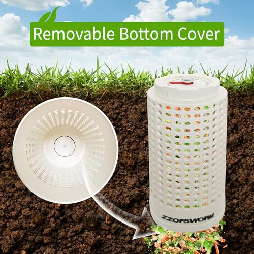 Inground Worm Farm Compost Bin Outdoor with Time Pointer for Composting System Decomposing Kitchen Waste and Raised Garden Beds (Middle)