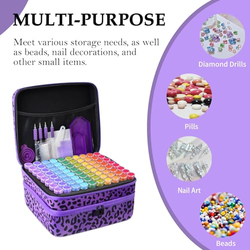 Image of ZORETCO Diamond Painting Storage Box, 240 Slots Bead Storage Containers with Tools Kit for Diamond Art Accessories Craft Jewelry Beads Organizer
