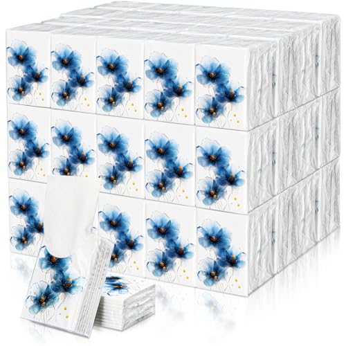 Image of Therwen 100 Pack Pocket Tissues Travel Bulk 1000 Sheet, Elegant