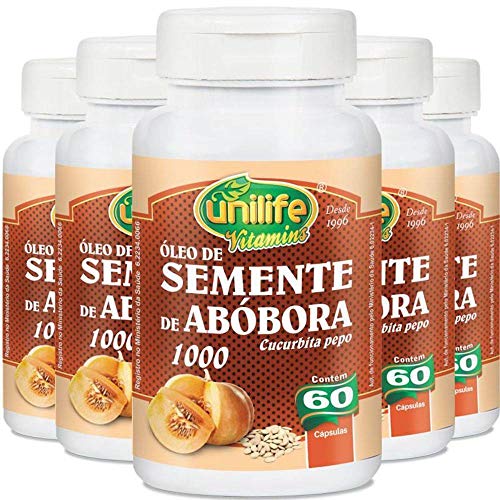 Kit 5 Óleo de Semente de Abóbora Unilife 60 Cáp cada