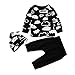 Produktbild WEXCV Babykleidung Jungen Outfit 3 Stück Langarm Druck Top Shirt + Hosen + Hut Kleidung Set Herbst Winter Säugling Warm Niedlich Outfits 0-18 Monate