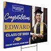 24"x18" Custom Graduation Yard Sign, Personalized Class of 2026 Graduation Sign with Photo Print and Text, Single/Double Sided Corrugated Sign for Graduation Decorations with or w/o Stakes (Design 7) #1