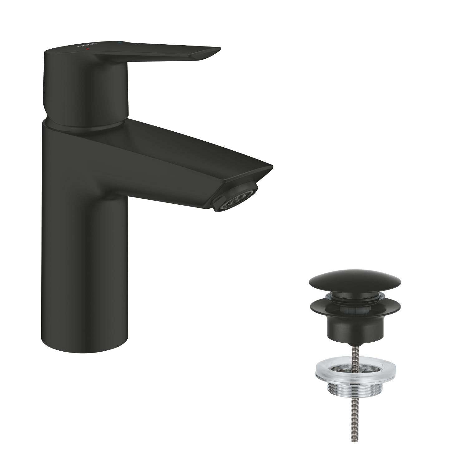 GROHE Start Monomando de lavabo 1/2" Tamaño S QuickFix (Ahorro agua), Negro mate 235502432