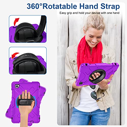 Supfives Case For Samsung Galaxy Tab A7 Lite 2021 (Sm-T220/T225) 8.7 Inch, Military Grade Protection Shockproof Case With Multi-Angle Viewing + Pen Holder + Hand &Shoulder Strap For Tab A7 Lite Purple #TOP4