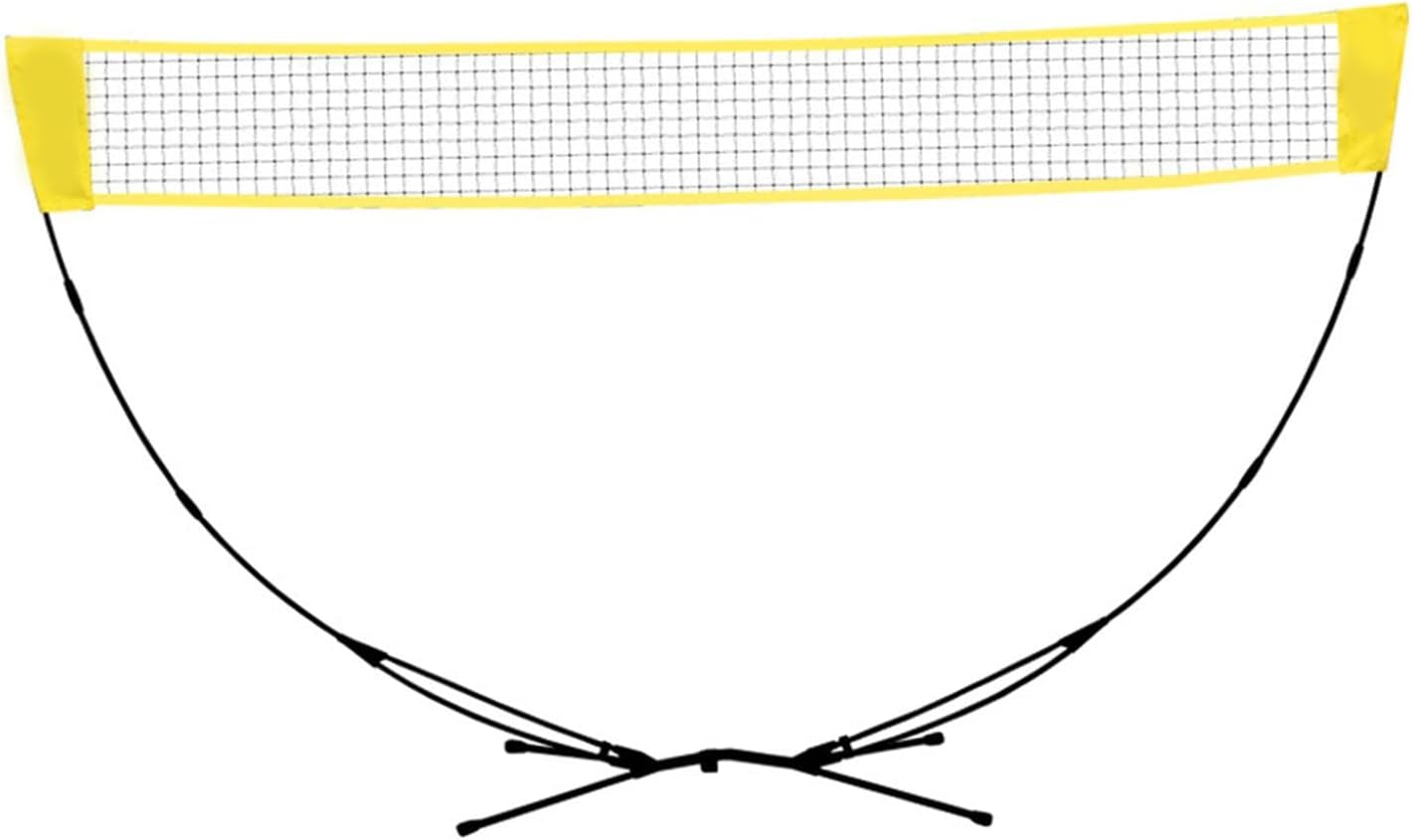 Badminton Net Tennis Volleyball Net Sports Net, Standard Braided Net Mesh Net Replacement Net for Exercise Gym (Yellow)