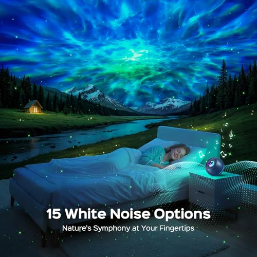 Image of COOLNIGHT White Noise Sound Machine & Spectral Atmosphere Projector, 15 Soothing Pure Music & Nature Sounds, Premium Consumer Electronics Sleep Aid