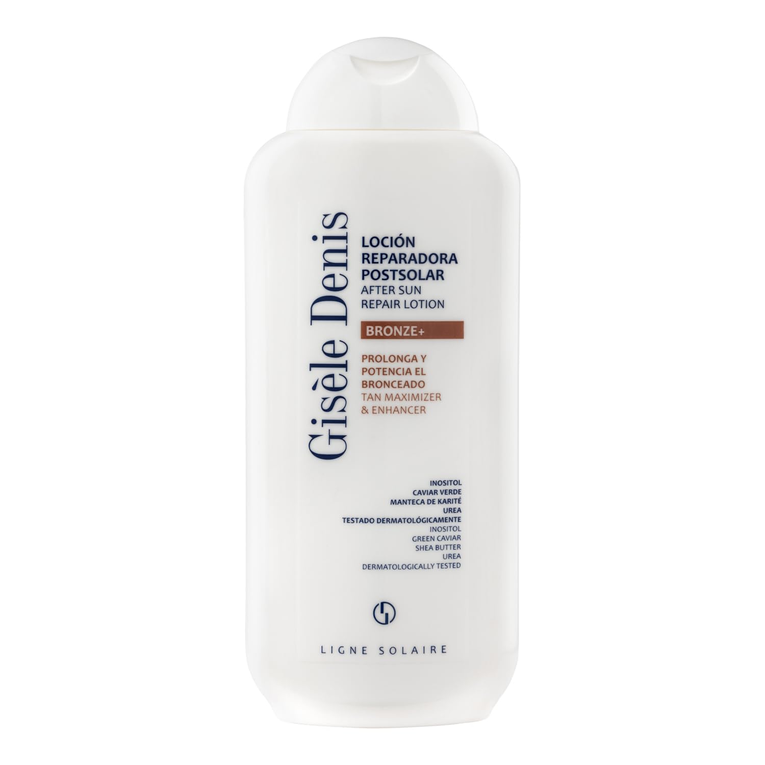GISÈLE DENIS - Aftersun Bronze +, 400 ml, Crema Cuerpo, Cuidado de la Piel, Loción Reparadora Postsolar, con Inositol, Caviar Verde, Urea y Manteca de Karité, Nutre, Hidrata y Repara la Piel