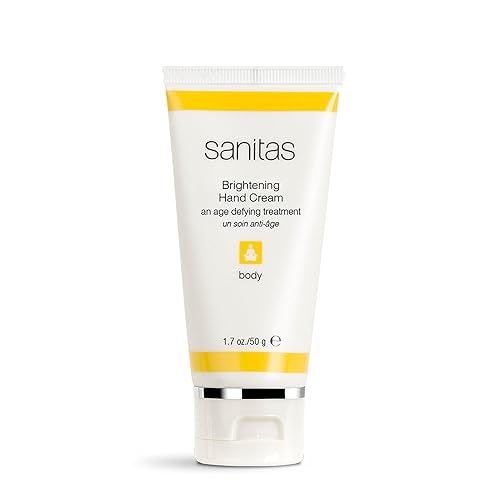 Sanitas Skincare Crema de manos iluminadora, vitamina C, loción de manos para piel secaopaca, 1.7 onzas