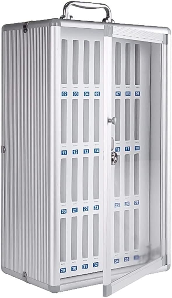 Aluminum Alloy Mobile Phone Storage Cabinet, Wall-Mounted Clear Cellphone Lockers with Lock, Portable Pocket Chart Organizer for Cell Phones (One Color, 36 Units)