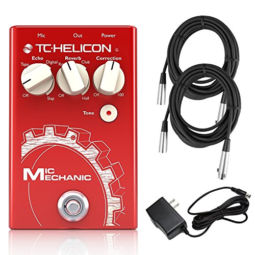 TC Helicon Mic Mechanic 2 Vocal Effects Processor Bundle with (2) 20' XLR