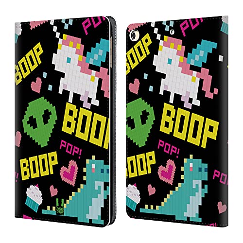 Protection iPad 9.7 étui portefeuille cuir Head Case Designs Pixel Amusement Pop Trends 2017 2018