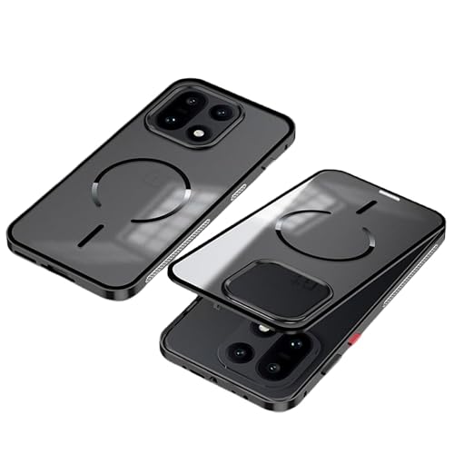 OnePlus 15�����w�ʃP�[�X ���^���o���p�[ ���C�����X�[�d�Ή� ���M �����h�~ �o�l���b�N �A���~�t���[���}�b�g���������o�b�N�p�l�� �����J�o�[ OP15-WX-51127 (�u���b�N)