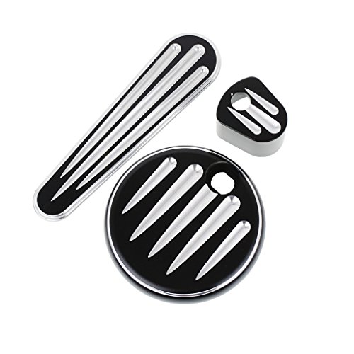 HDBUBALUS Motorcycle CNC Fuel Tank Door Dash Track Insert Ignition Switch Cover Fit for Harley Touring FLHX FLTRX 2008-2013