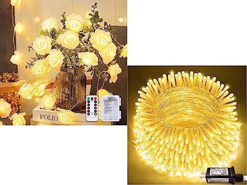 JMEXSUSS Rose String Lights & Christmas Lights Indoor JMEXSUSS Rose String Lights & Christmas Lights Indoor