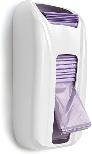 KICHLY Plastic Bags Holder Grocery Bag Dispenser, Storage Organizer for Grocery Bags, Plastic Shopping Bags and Trash Bags, Durable Plastic Bag Holder Wall Mount Bag Saver for Reusable Bags (White)