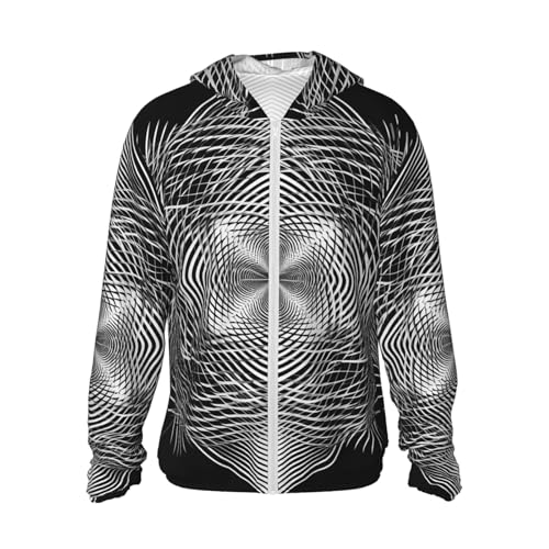 Protection solaire pour femme veste légère UPF 50+ homme art géométrique zippée