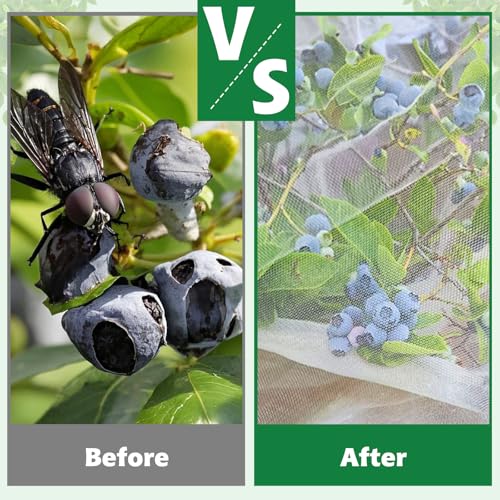 OZMI Bird Netting for Garden, 6 x 6 FT Blueberry Bush Netting Cover with Zipper, Drawstring Reusable Mesh Plant Protector for Shrubs Bush Fruit Tree Potted (2 Pack) by OZMI - Image 6