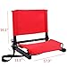Ohuhu Stadium Chairs/Stadium Seats Bleacher Seats with Bungee Cord Cushion and Comfortable Backrest, Red