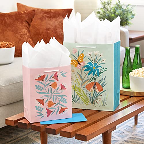 Hallmark Spring Gift Bags In Assorted Sizes (8 Bags: 4 Medium 9", 4 Large 13") Florals, Lemons, Teal, Pink And Yellow For Birthdays, Mother's Day, Easter, Bridal Showers #TOP1