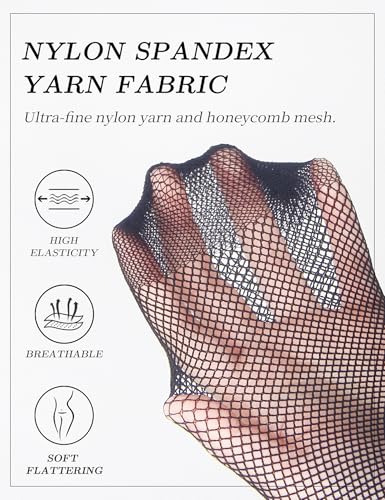Image of ohyeah Women Fishnet Plus Size Thigh High Stockings XS-5XL Silicone Stay Up Lingerie Lace Top Pantyhose Hosiery