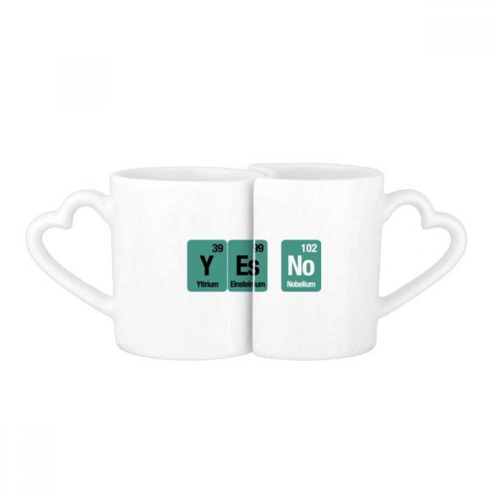 Cadeau multicolor Oui Non mugs couple science amour
