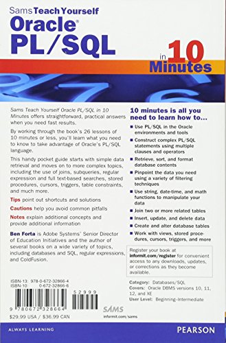 Image of Sams Teach Yourself Oracle PL /SQL in 10 Minutes